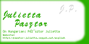 julietta pasztor business card